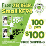 Blue KF94 2D Small Mask Black & White 100pcs Free Shipping